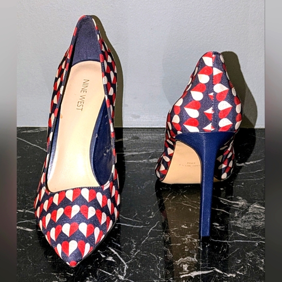 Nine West Stylish Women's Heels in Red and Blue Size 10M - Picture 2 of 11